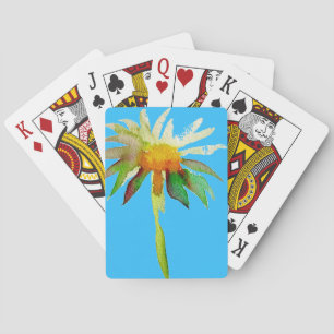 Baraja De Cartas Flor Daisy Blue de arte moderno