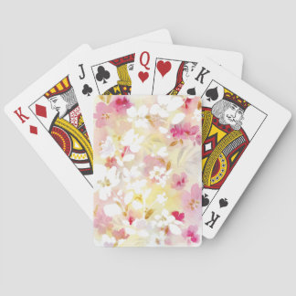 Baraja De Cartas Flor de cerezo suave color de agua rosa floral