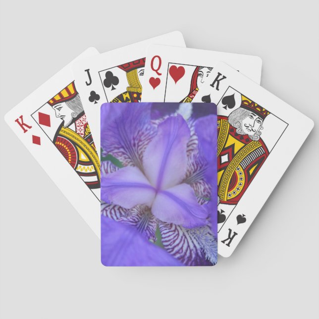 Baraja De Cartas Flor de Iris Morado Azul (Reverso)