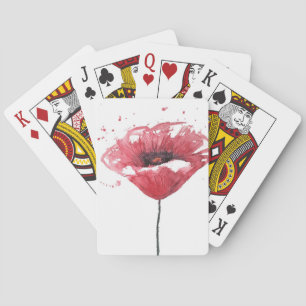 Baraja De Cartas Flor de la amapola, acuarela