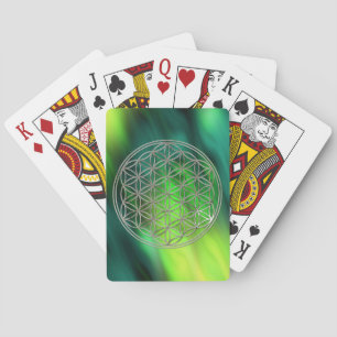Baraja De Cartas FLOR DE LA VIDA - plata / Blume des Lebens