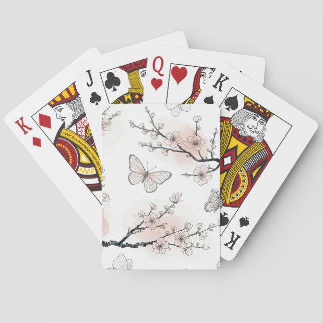 Baraja De Cartas Flor de Mariposa Elegante (10) (Reverso)