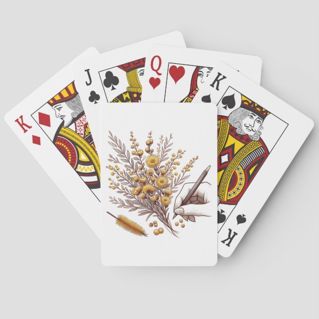 Baraja De Cartas Flor de oro (Reverso)