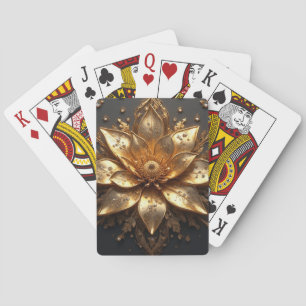 Baraja De Cartas Flor de Oro Lujosa