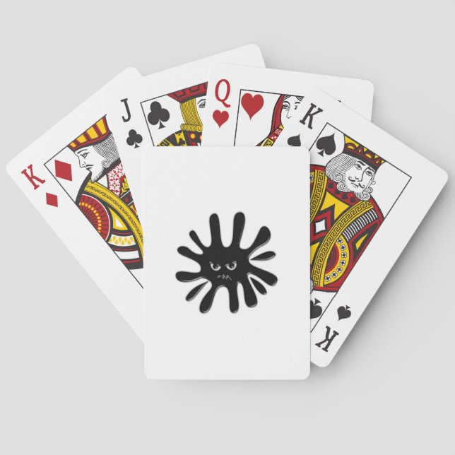 Baraja De Cartas Flor de pintura negra furiosa (Reverso)