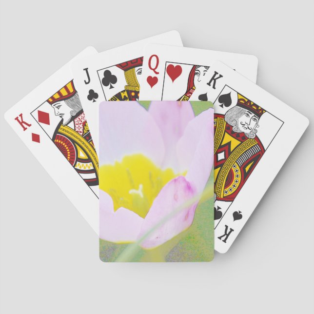 Baraja De Cartas flor de tulipán morado claro (Reverso)