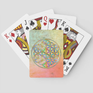 Baraja De Cartas Flor de vida / Blume des Lebens - dorado colorido