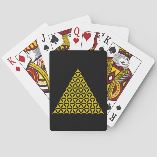 Baraja De Cartas Flor de vida / Blume des Lebens - oro piramidal (Reverso)