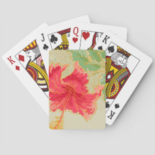 Baraja De Cartas Flor del hibisco en fondo entonado