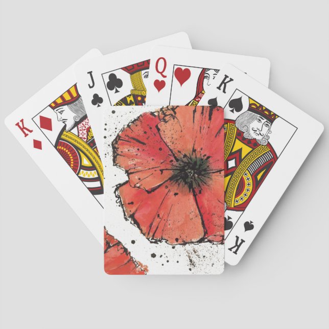Baraja De Cartas Flor en un fondo blanco (Reverso)