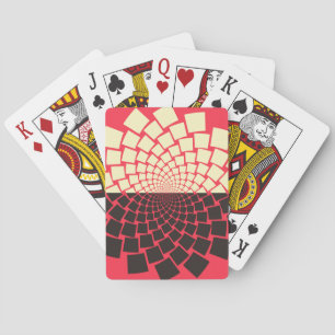 Baraja De Cartas Flor estilizada: marfil rojo negro