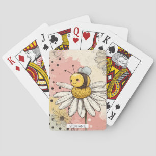 Baraja De Cartas Flor Fantasioso y Abeja – Floral Acogedor (1)