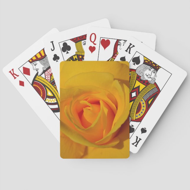 Baraja De Cartas Flor floral elegante Rosa Amarilla (Reverso)