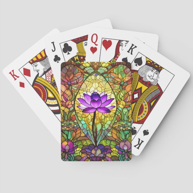 Baraja De Cartas Flor Lotus de vidrio templado (Reverso)