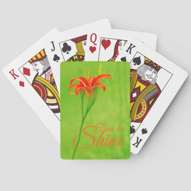 Baraja De Cartas Flor roja "Es hora de brillar" (Reverso)