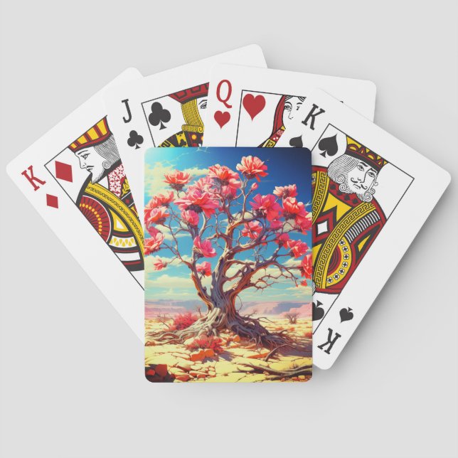 Baraja De Cartas Flor rosa (Reverso)