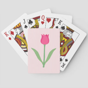 Baraja De Cartas Flor rosada de tulipanes bonito.