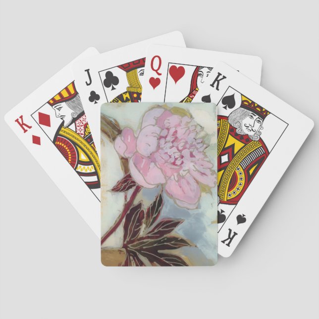 Baraja De Cartas Flor rosado del Peony (Reverso)