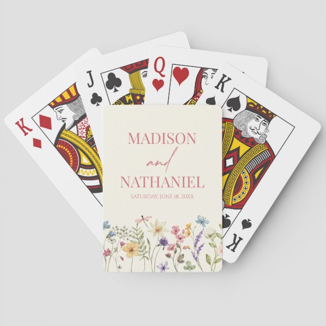 Baraja De Cartas Flor silvestre Flor Floral Boda Jardín (Reverso)