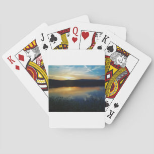 Baraja De Cartas Flor silvestre, puesta de sol azul