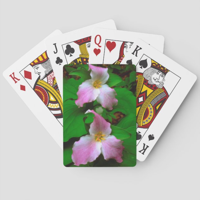 Baraja De Cartas Flor silvestre trillium (Reverso)