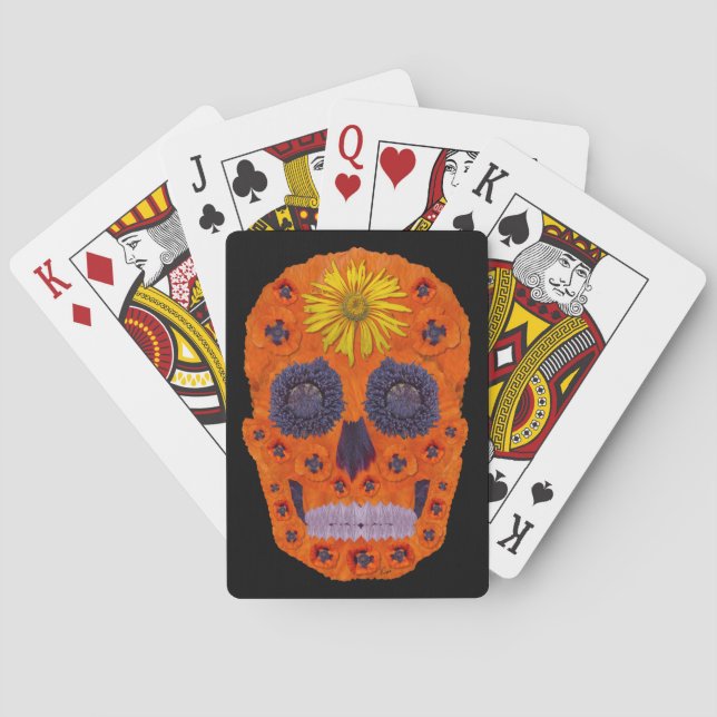 Baraja De Cartas Flor Skull 1 (Reverso)