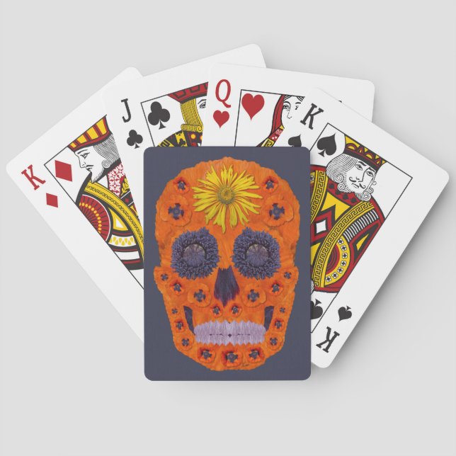 Baraja De Cartas Flor Skull 1 (Reverso)