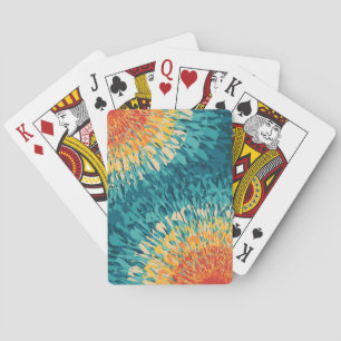 Baraja De Cartas Flor solar de estilo retro colorido