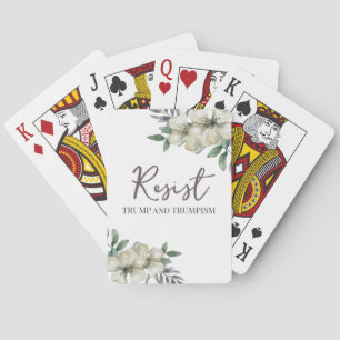 Baraja De Cartas Floral acuarela resiste la política