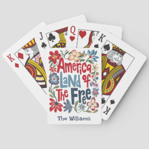 Baraja De Cartas Floral Colorido Personalizado América Tierra de la