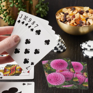 Baraja De Cartas Floral de bola rosa Dahlias