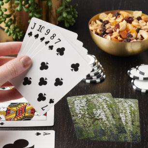 Baraja De Cartas Floral de glicinia blanca colgante