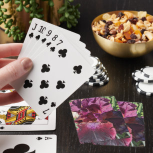 Baraja De Cartas Floral de iris morado oscuro