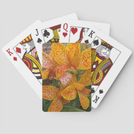 Baraja De Cartas Floral de Lirio de Canna Amarillo y Rojo