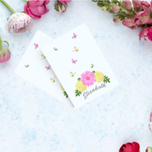 Baraja De Cartas Floral de mariposa