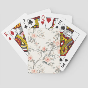 Baraja De Cartas Floral de melocotón crema bonito