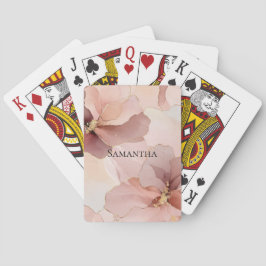 Baraja De Cartas Floral de oro rosa de Rubor romántico