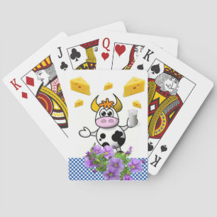 Baraja De Cartas Floral de papel azul de vaca de la cubierta de la