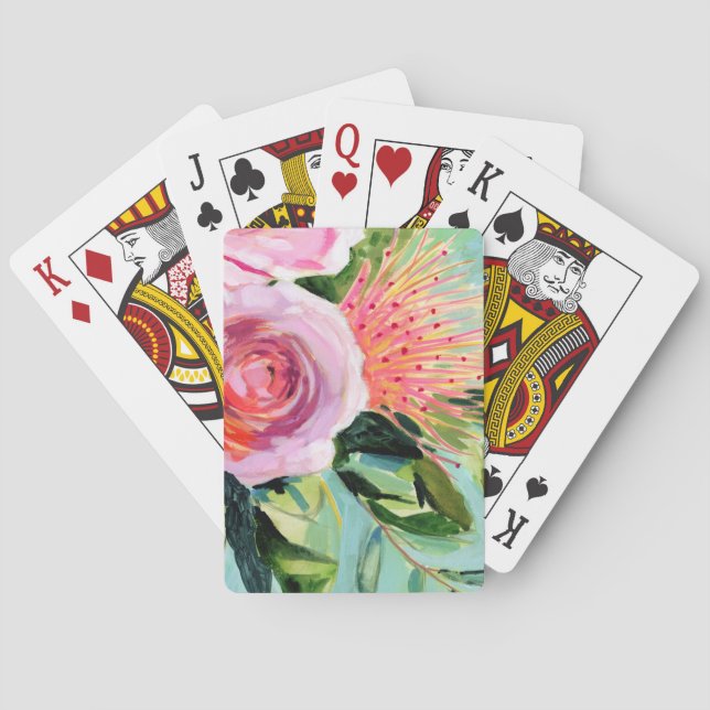 Baraja De Cartas Floral de pincel I (Reverso)