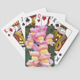 Baraja De Cartas Floral de Snapdragon rosa y amarilla