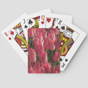 Baraja De Cartas Floral de tulipanes rosados