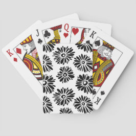 Baraja De Cartas Floral Funky negra y blanca