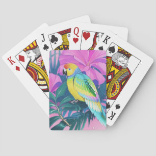 Baraja De Cartas Floral/hawaiano/tropical/loro