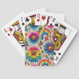 Baraja De Cartas Floral Hippie Arcoíris Retro