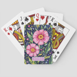 Baraja De Cartas Floral Modern Wildflowers Girly Elegant Stylish