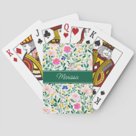Baraja De Cartas Floral Moderno Personalizado