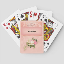 Baraja De Cartas Floral rosa con diseño de princesa Diamond Tiara