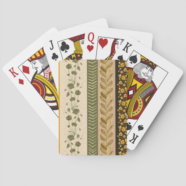 Baraja De Cartas Floral Stripes (Reverso)