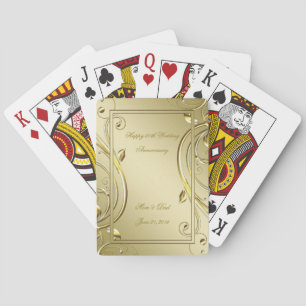 Baraja De Cartas Florecer Oro 50° Aniversario del Boda