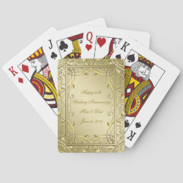 Baraja De Cartas Florecer Oro 50° Aniversario del Boda